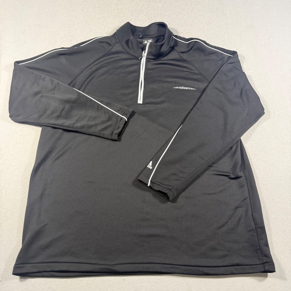 Adidas Golf Adizero Mens 2XL Black Quarter Zip Pullover Long Sleeve Shirt